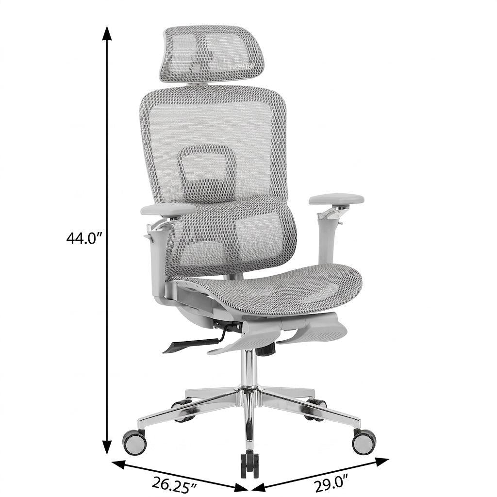 Gray Adjustable Height Swivel Rolling Gaming Chair With Footrest - HomeRoots - Flyclothing LLC