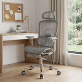 Gray Adjustable Height Swivel Rolling Gaming Chair With Footrest - HomeRoots - Flyclothing LLC