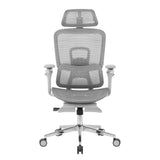 Gray Adjustable Height Swivel Rolling Gaming Chair With Footrest - HomeRoots - Flyclothing LLC