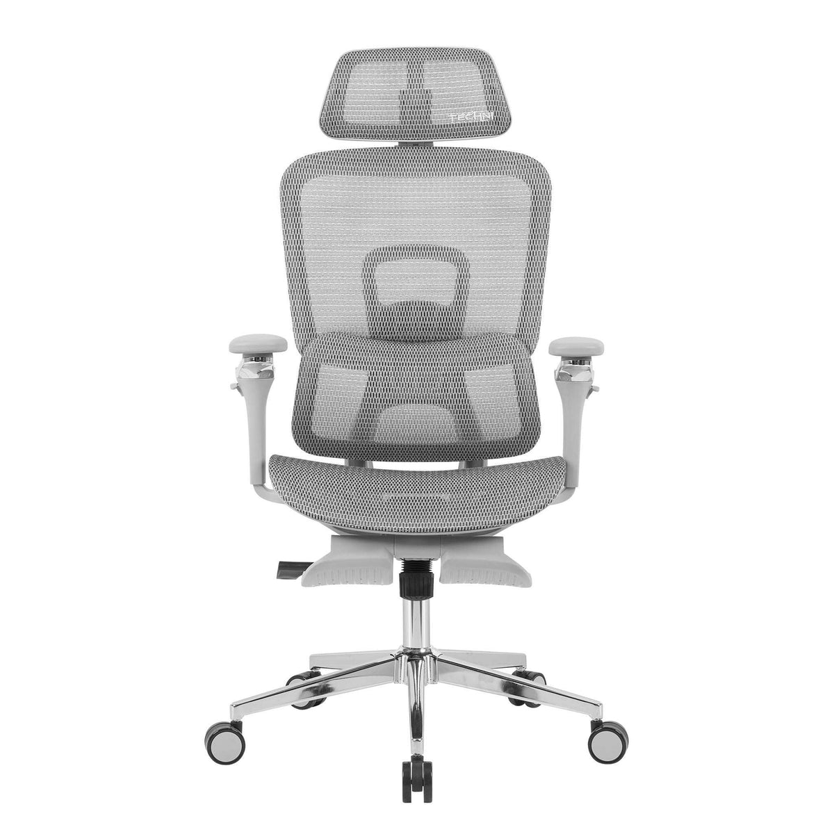 Gray Adjustable Height Swivel Rolling Gaming Chair With Footrest - HomeRoots - Flyclothing LLC