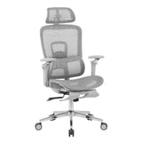 Gray Adjustable Height Swivel Rolling Gaming Chair With Footrest - HomeRoots - Flyclothing LLC