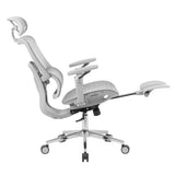 Gray Adjustable Height Swivel Rolling Gaming Chair With Footrest - HomeRoots - Flyclothing LLC