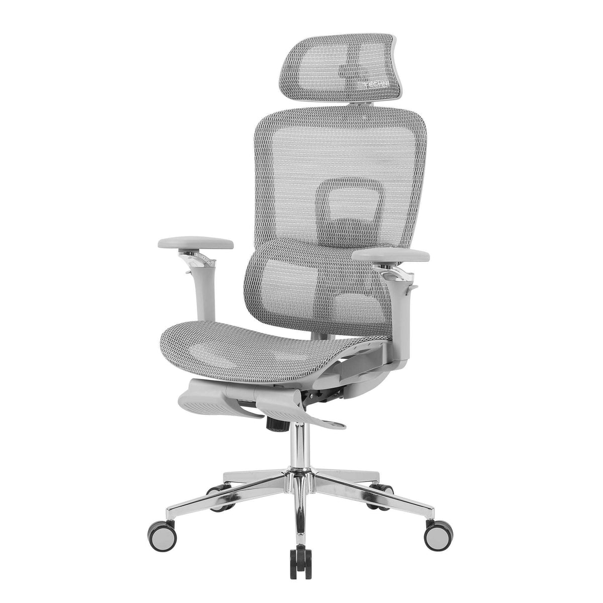 Gray Adjustable Height Swivel Rolling Gaming Chair With Footrest - HomeRoots - Flyclothing LLC
