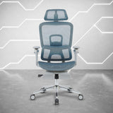Teal Blue Adjustable Height Swivel Rolling Gaming Chair With Footrest - HomeRoots - Flyclothing LLC