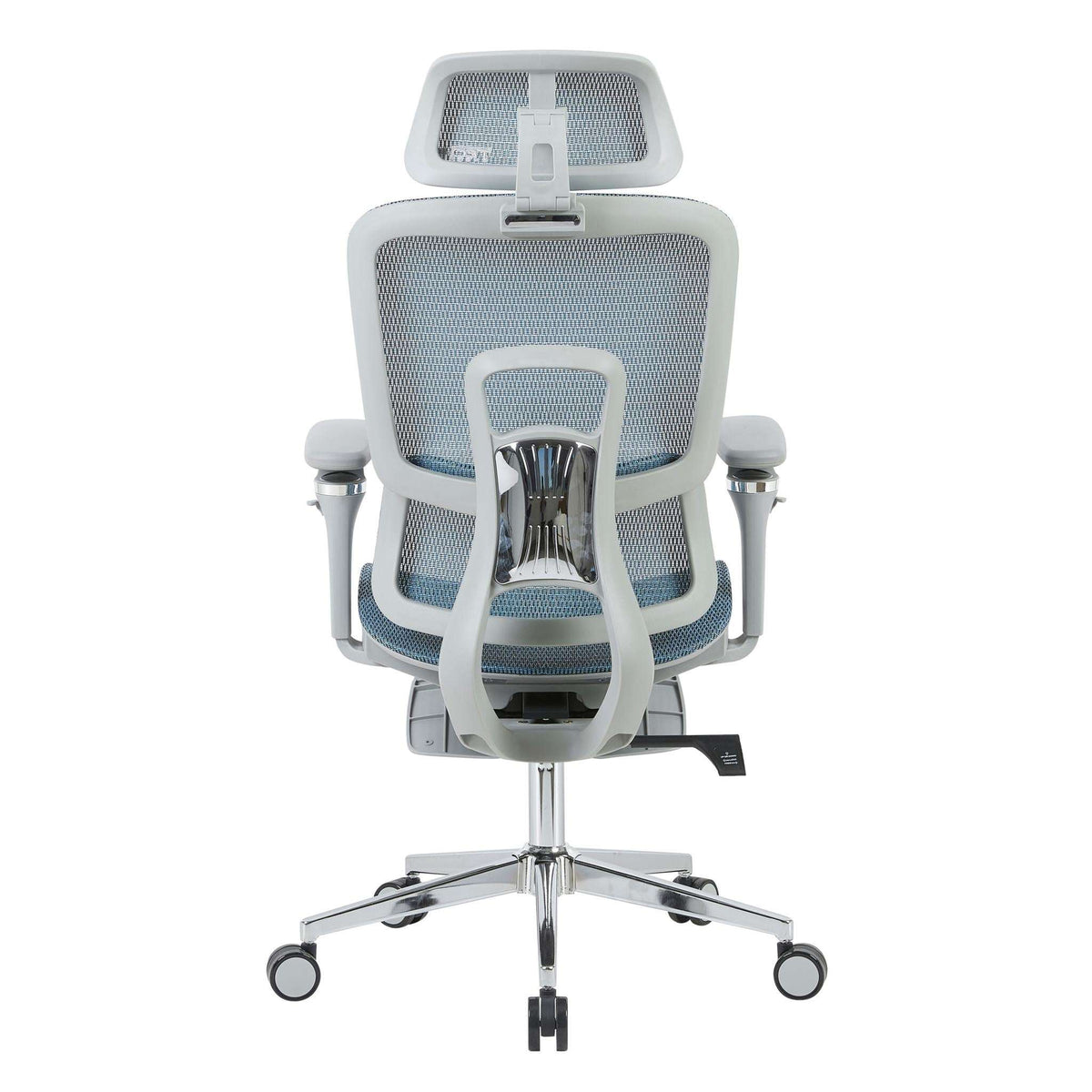 Teal Blue Adjustable Height Swivel Rolling Gaming Chair With Footrest - HomeRoots - Flyclothing LLC