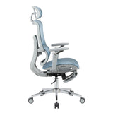 Teal Blue Adjustable Height Swivel Rolling Gaming Chair With Footrest - HomeRoots - Flyclothing LLC