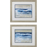 Set Of Two Breaking Shore Waves Brown Framed Wall Art