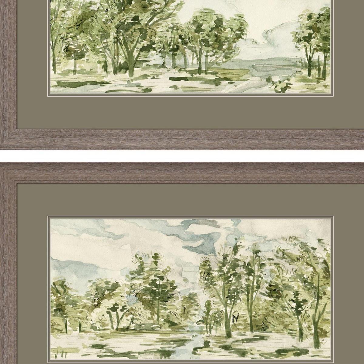 Set Of Two Forest Path Brown Framed Wall Art
