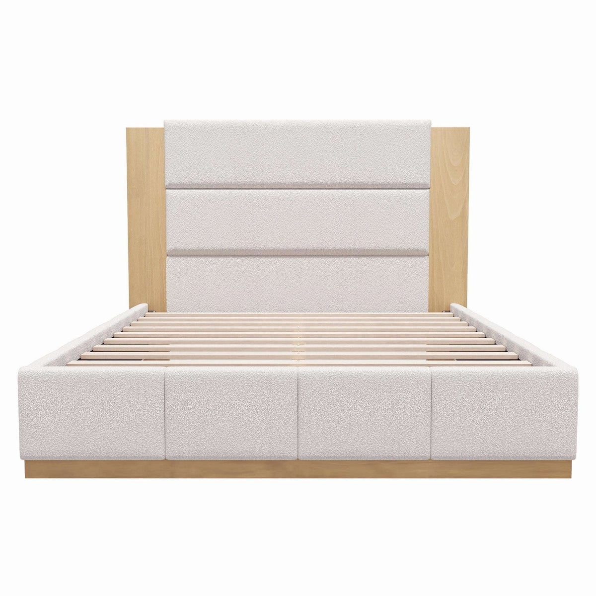 Natural Solid Wood Queen Bed Frame - HomeRoots - Flyclothing LLC