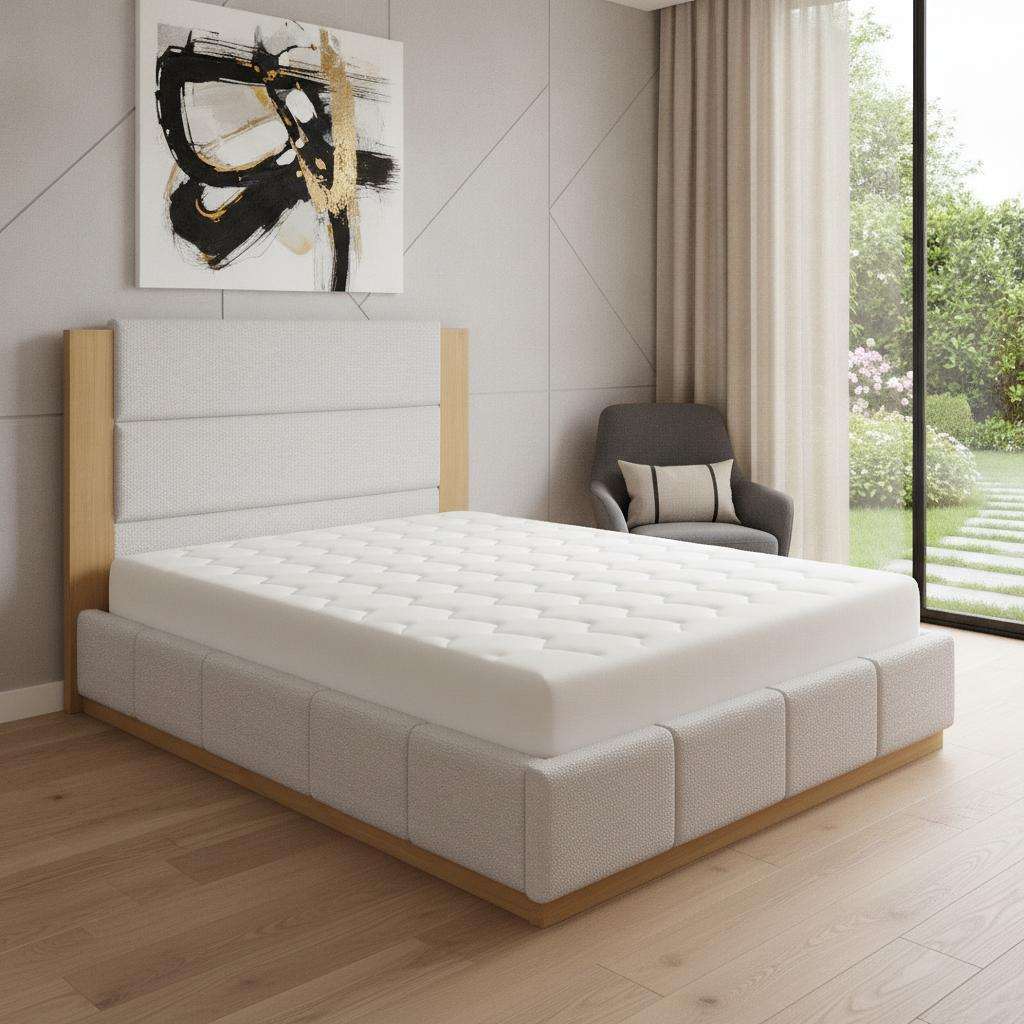 Natural Solid Wood Queen Bed Frame - HomeRoots - Flyclothing LLC