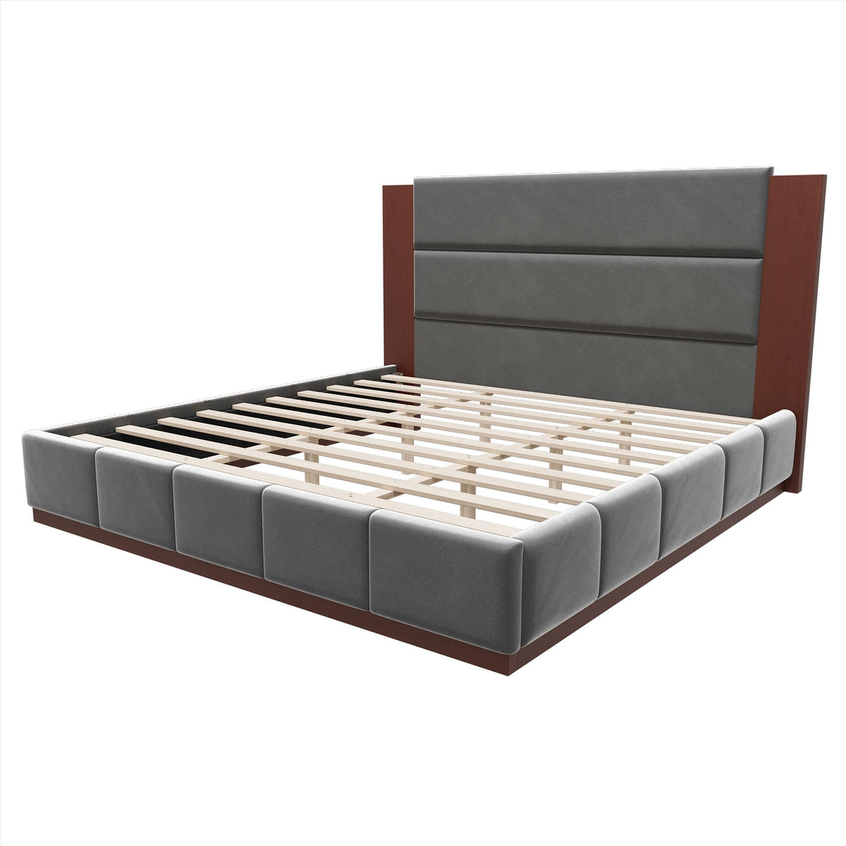 Natural Solid Wood King Bed Frame