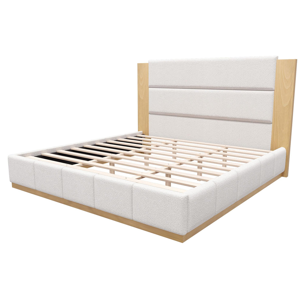 Natural Solid Wood King Bed Frame