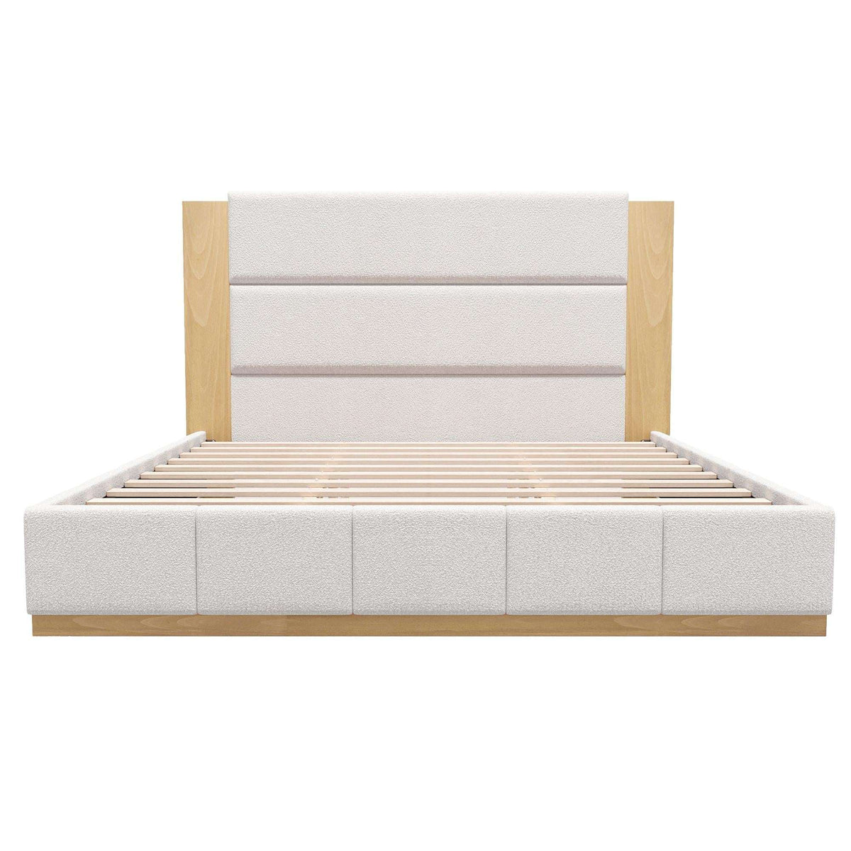 Natural Solid Wood King Bed Frame - HomeRoots - Flyclothing LLC