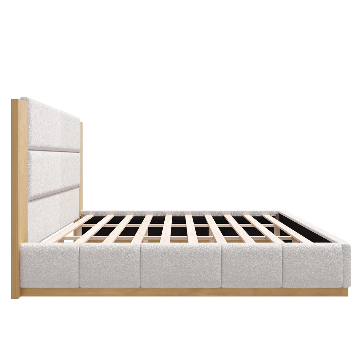 Natural Solid Wood King Bed Frame