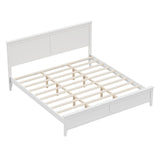 White Solid Wood King Bed Frame