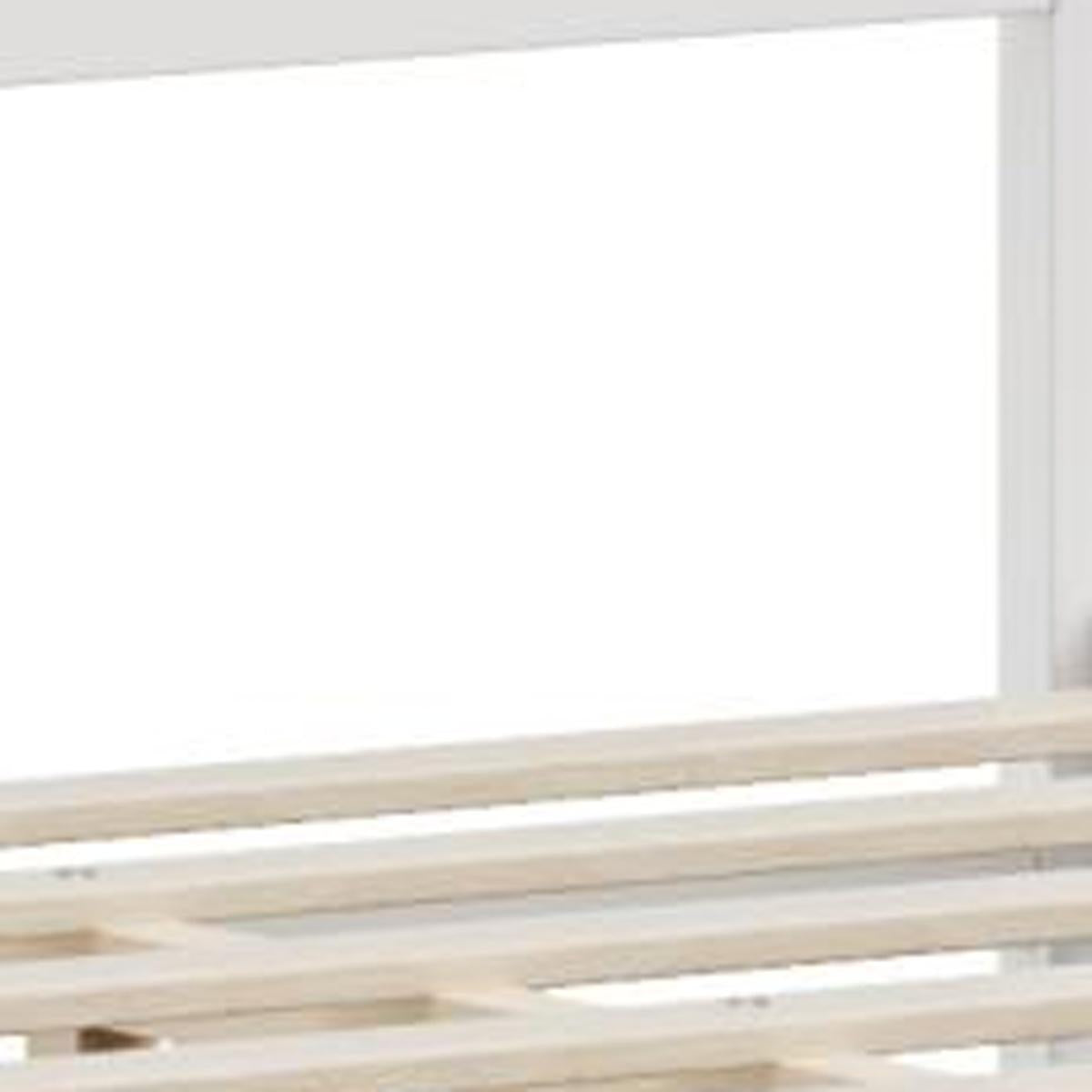 White Solid Wood King Bed Frame