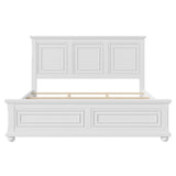 White Solid Wood King Bed Frame