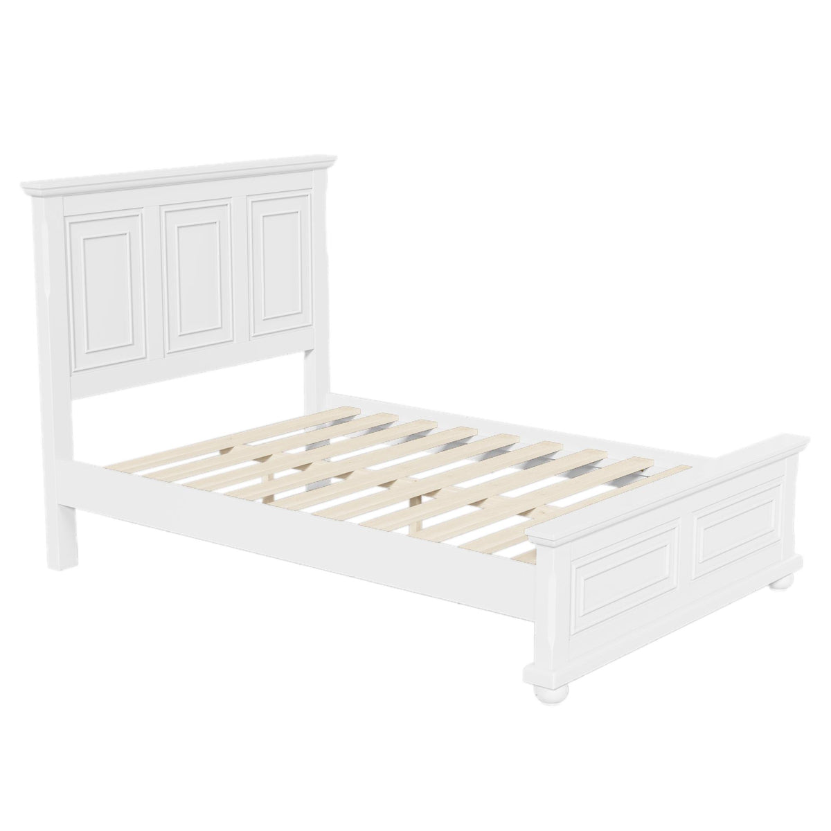 White Wood Queen Bed Frame