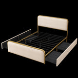 Natural Metal Queen Bed Frame
