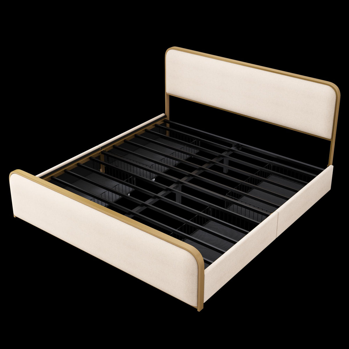 Natural Metal King Bed Frame
