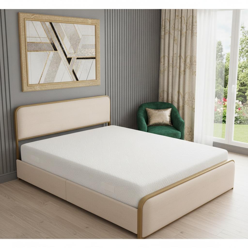 Natural Metal King Bed Frame