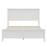 White Solid Wood Full Bed Frame