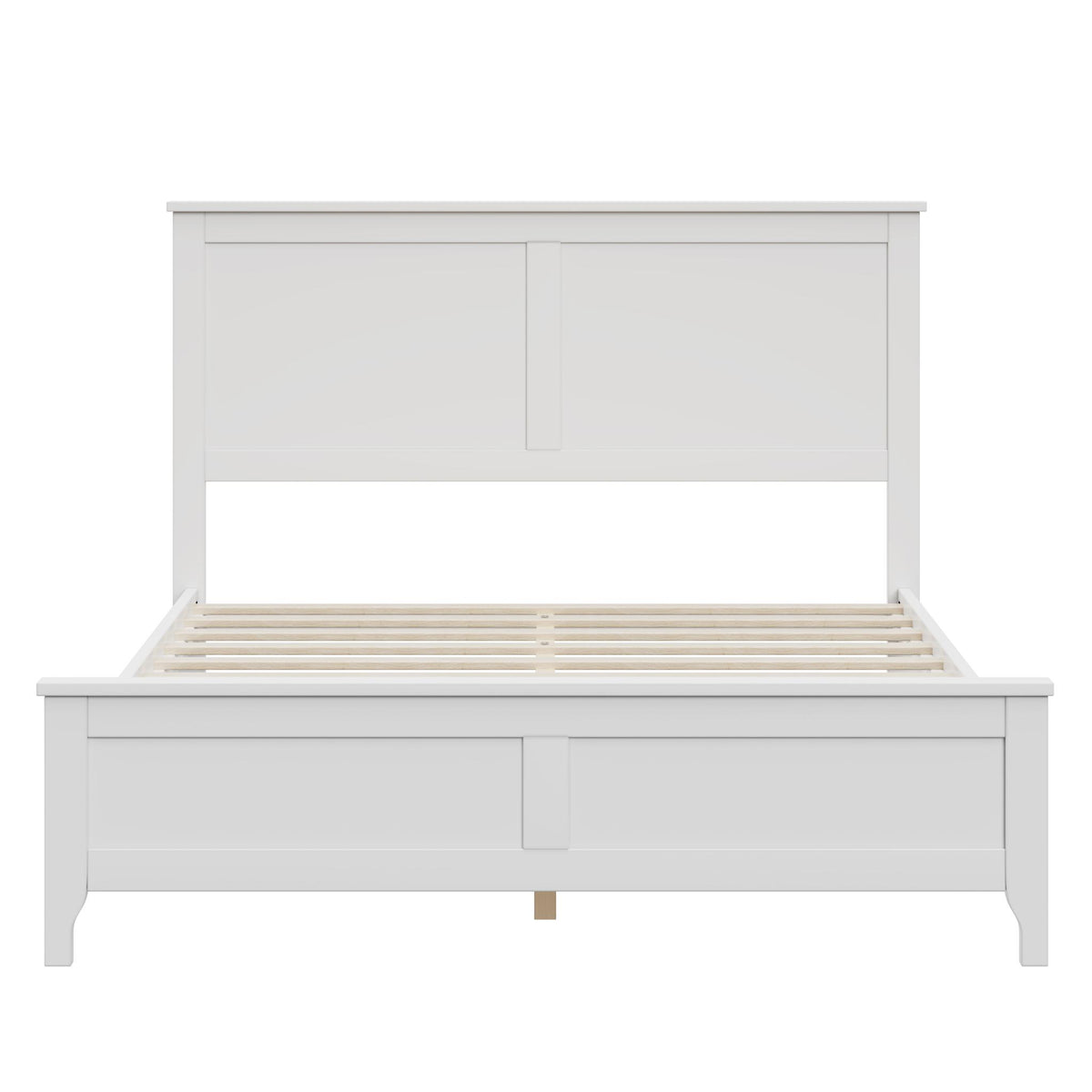 White Solid Wood Full Bed Frame