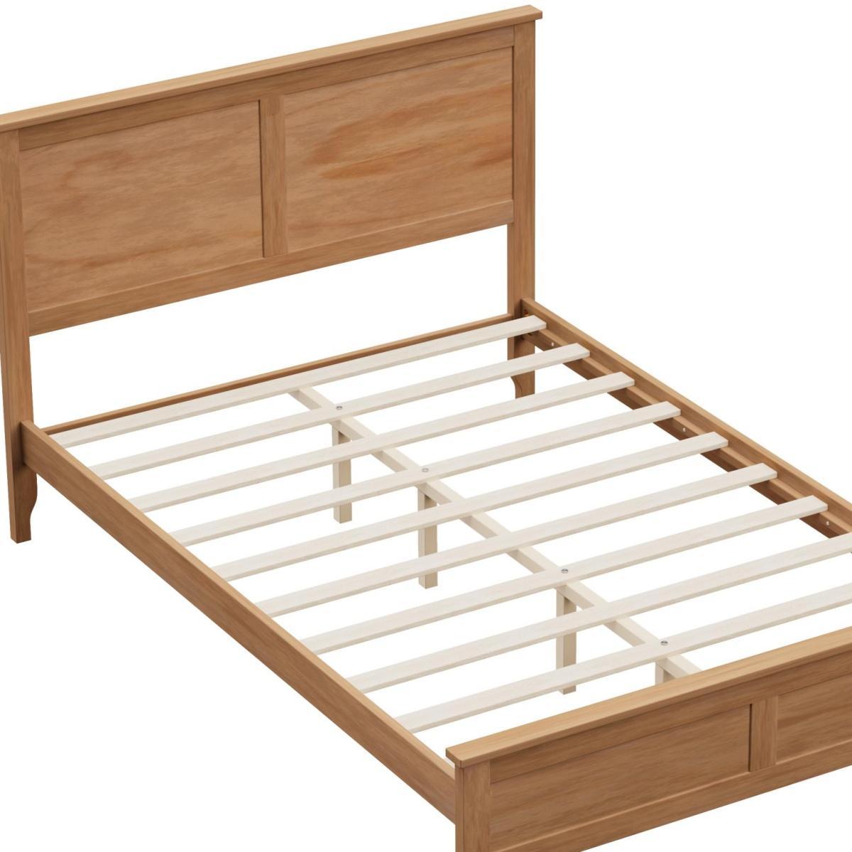 Natural Solid Wood Full Bed Frame