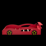 Red And Yellow Solid Wood Twin Race Car Bed