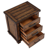 25" Natural Solid Wood Three Drawer Nightstand - HomeRoots - Flyclothing LLC