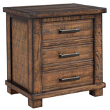 25" Natural Solid Wood Three Drawer Nightstand - HomeRoots - Flyclothing LLC