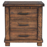 25" Natural Solid Wood Three Drawer Nightstand - HomeRoots - Flyclothing LLC