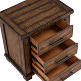 25" Natural Solid Wood Three Drawer Nightstand - HomeRoots - Flyclothing LLC