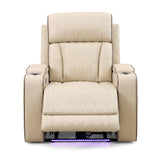 36" White Tufted Faux Leather Lift Assist Manual Lift Assist Recliner With USB - HomeRoots - Flyclothing LLC