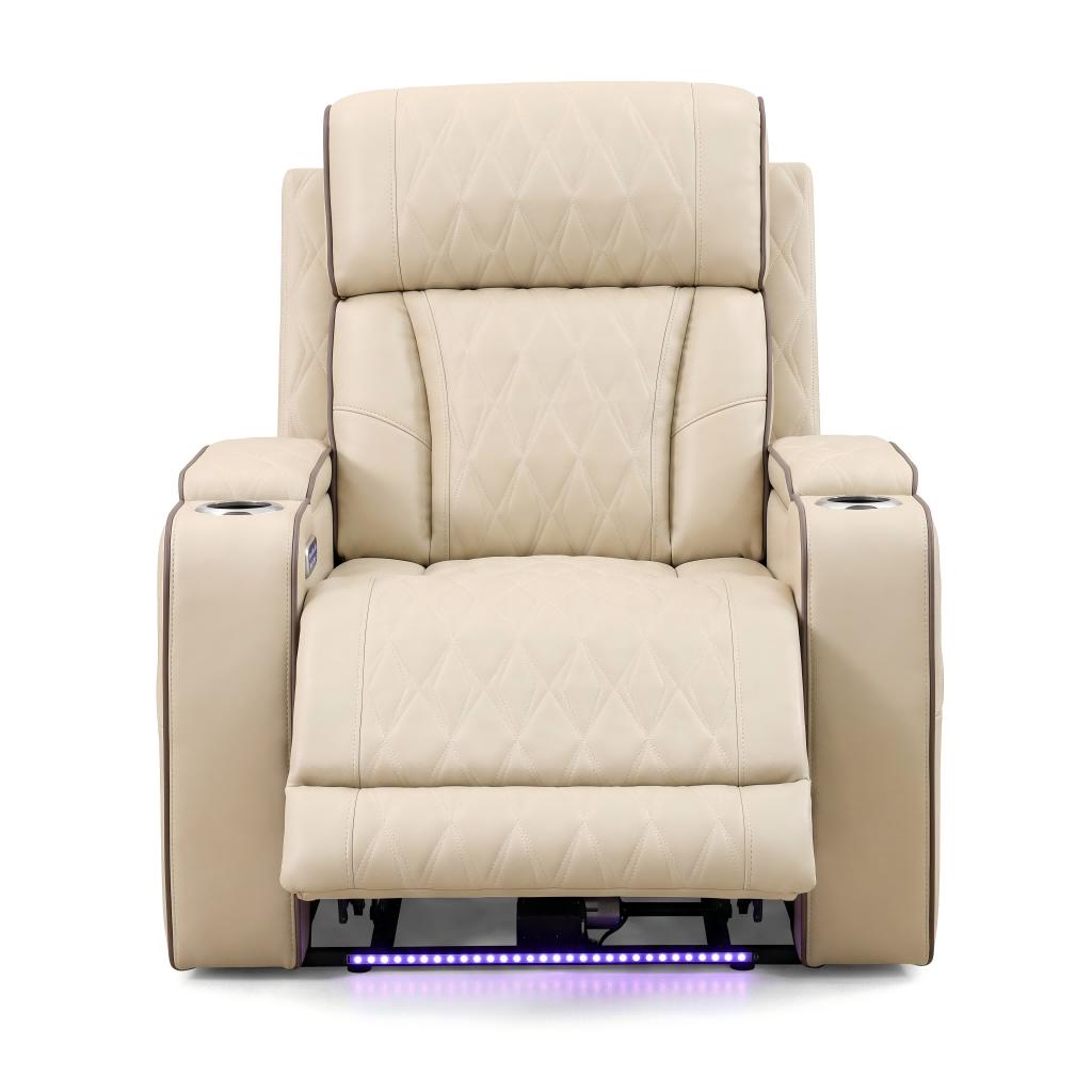 36" White Tufted Faux Leather Lift Assist Manual Lift Assist Recliner With USB - HomeRoots - Flyclothing LLC