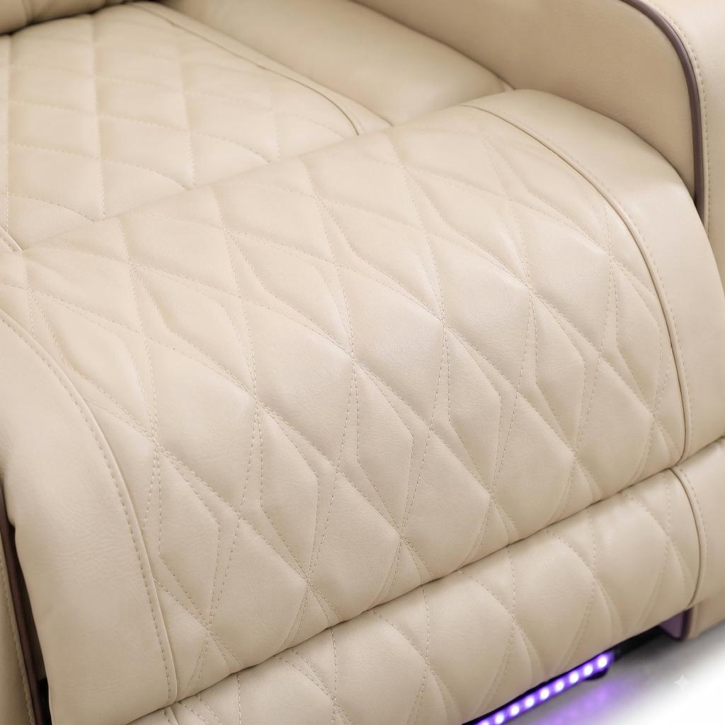 36" White Tufted Faux Leather Lift Assist Manual Lift Assist Recliner With USB - HomeRoots - Flyclothing LLC