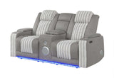 73" Gray Corduroy Power Reclining Loveseat With Storage - HomeRoots - Flyclothing LLC