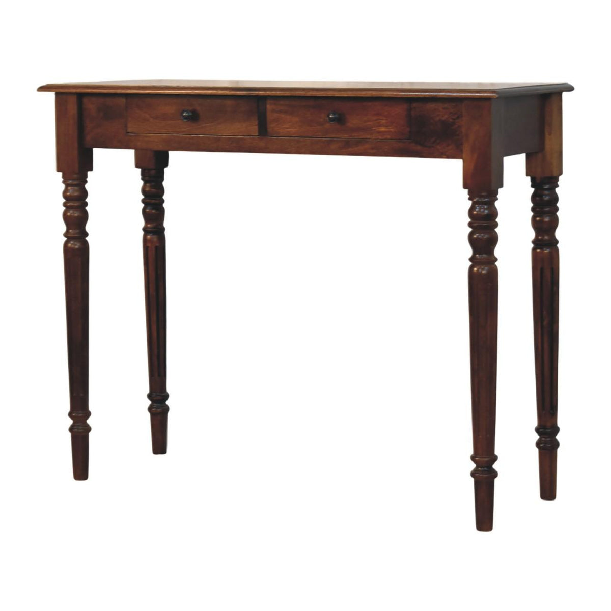 100" Chestnut Solid Wood Console Table With Two Drawers - HomeRoots - Flyclothing LLC