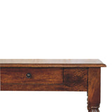 100" Chestnut Solid Wood Console Table With Two Drawers - HomeRoots - Flyclothing LLC