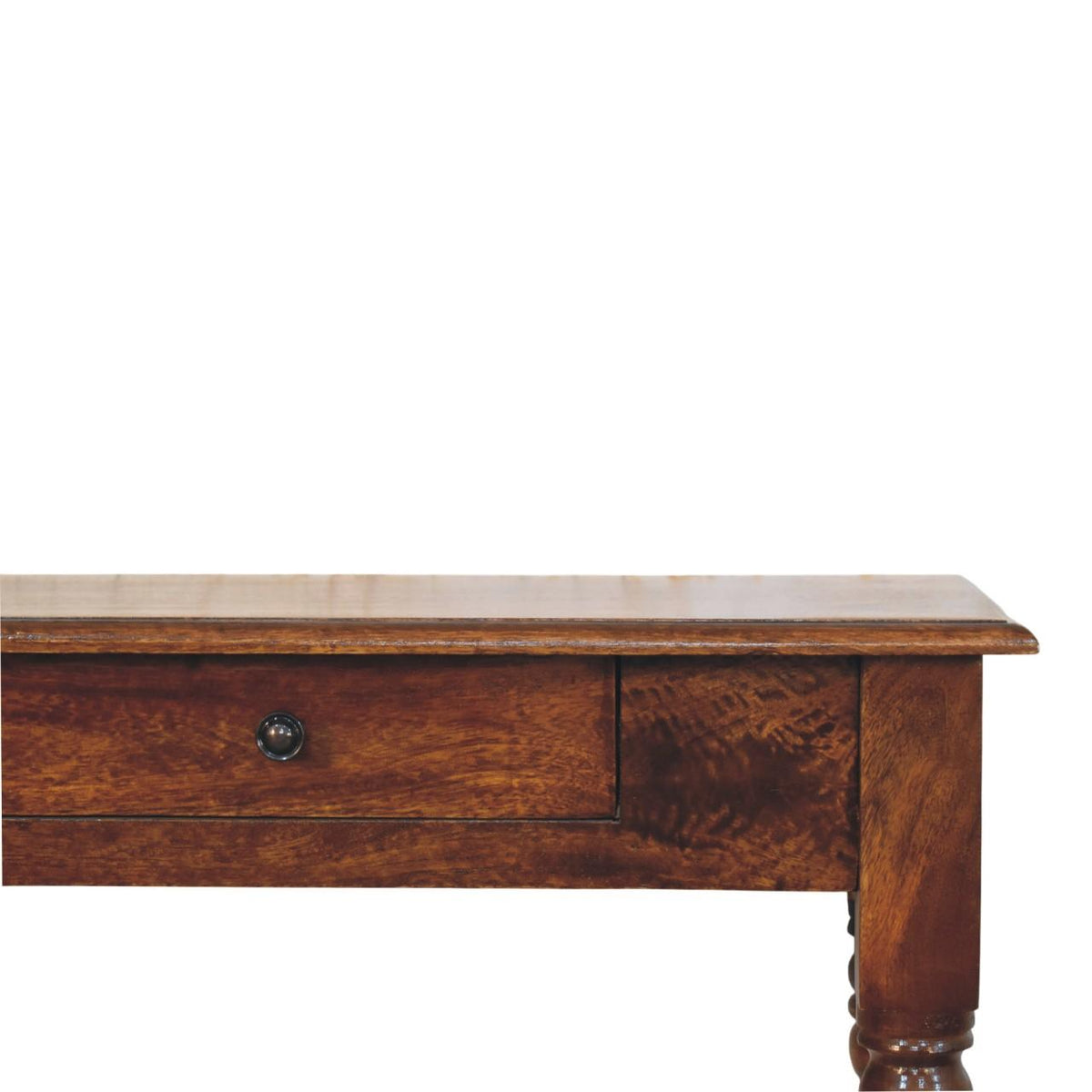 100" Chestnut Solid Wood Console Table With Two Drawers - HomeRoots - Flyclothing LLC