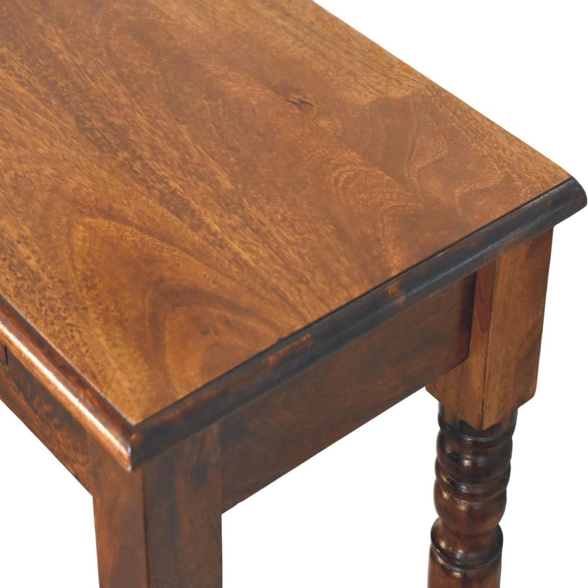 100" Chestnut Solid Wood Console Table With Two Drawers - HomeRoots - Flyclothing LLC