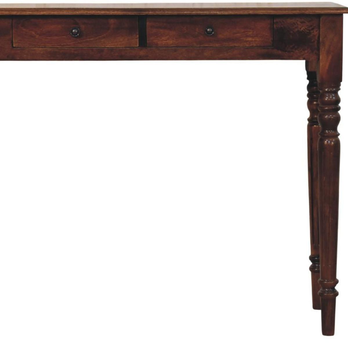 80" Brown Solid Wood Console Table With Drawer