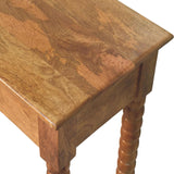 80" Brown Solid Wood Console Table With Drawer