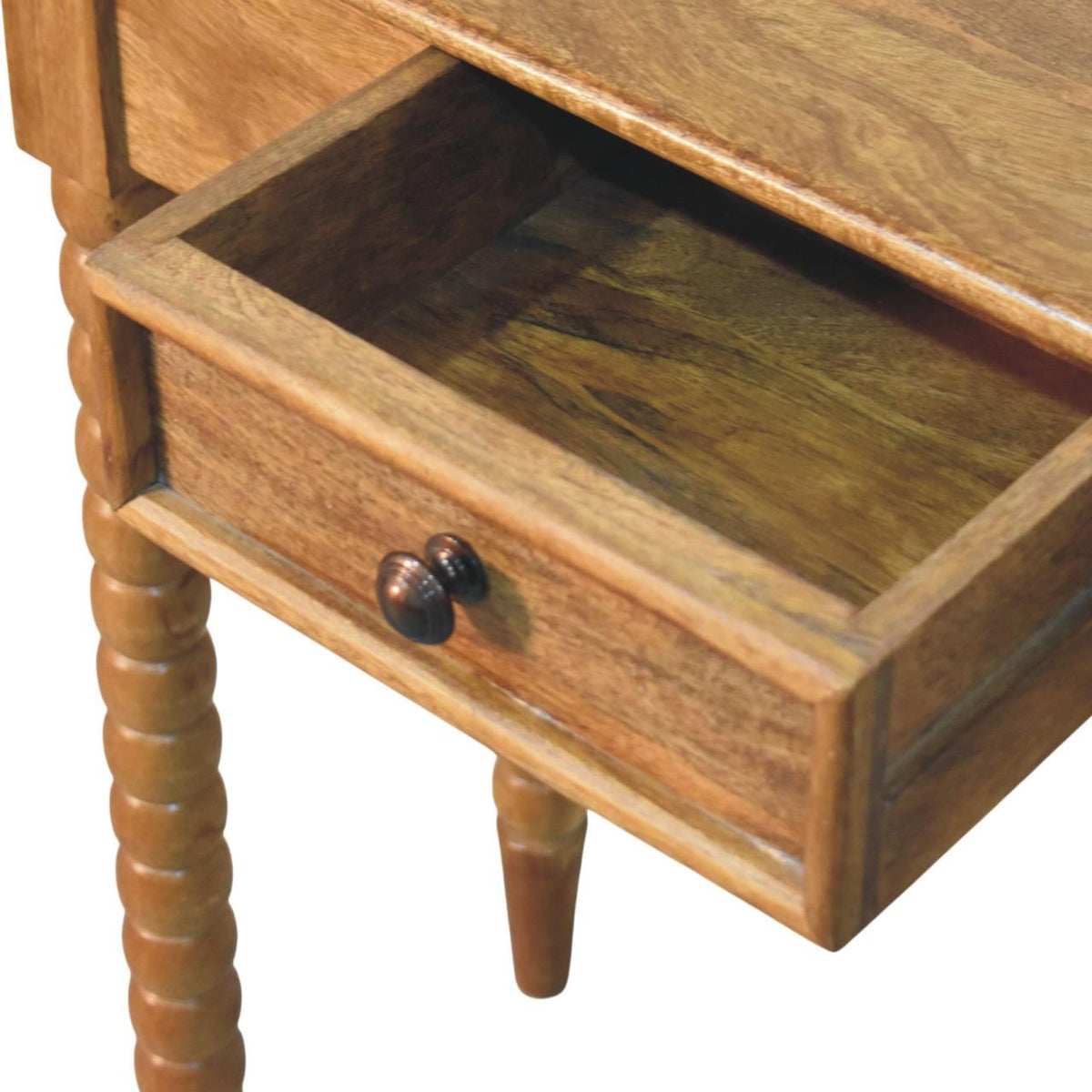 80" Brown Solid Wood Console Table With Drawer