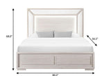 Beige Wood And Upholstery Lighted Upholstered Full Bed Frame - HomeRoots - Flyclothing LLC