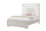 Beige Wood And Upholstery Lighted Upholstered Queen Bed Frame - HomeRoots - Flyclothing LLC