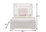 Beige Wood And Upholstery Lighted Upholstered Queen Bed Frame - HomeRoots - Flyclothing LLC