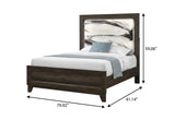 Brown Wood And Upholstery Lighted Upholstered Twin Bed Frame - HomeRoots - Flyclothing LLC