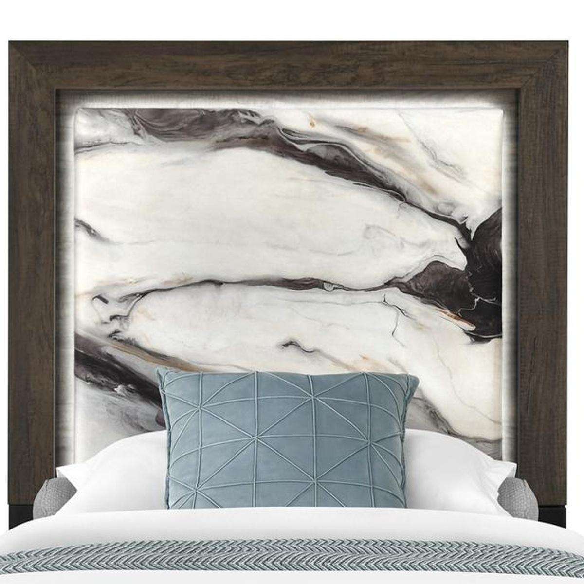 Brown Wood And Upholstery Lighted Upholstered Twin Bed Frame - HomeRoots - Flyclothing LLC