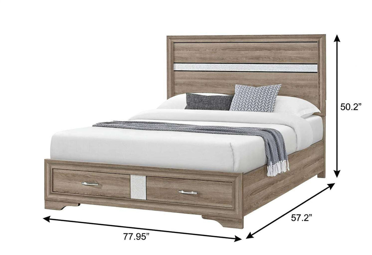 Brown And Natural Wood Full Bed Frame - HomeRoots - Flyclothing LLC